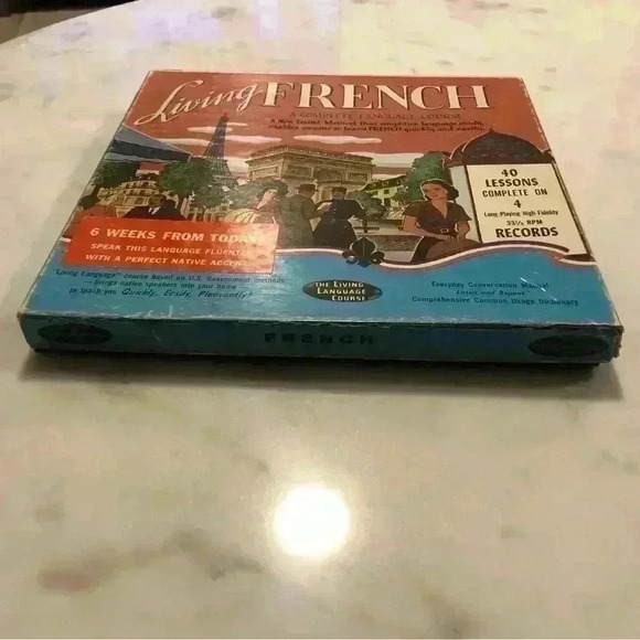 1955 The Living Language Course French lessons on 4 hifi 33 1/3 RPM Records - Picture 2 of 16